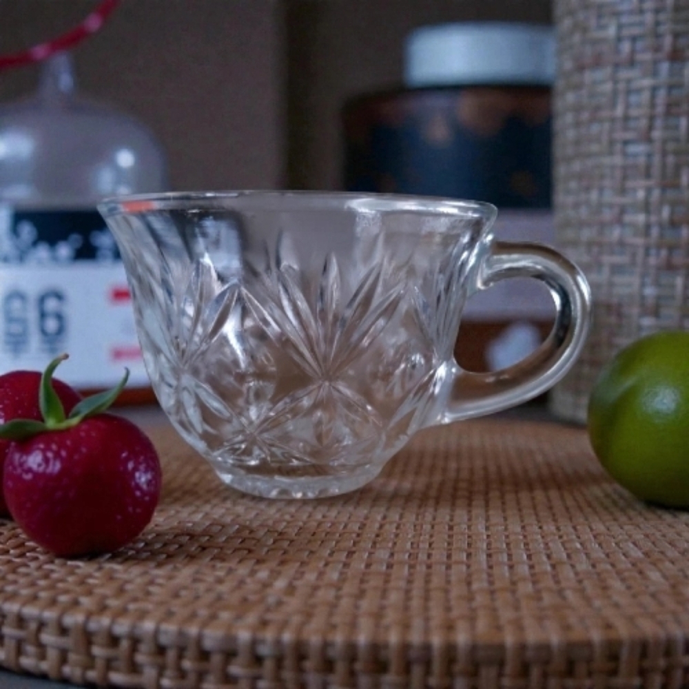 1 Vtg 60s Hazelware Heritage Punch Bowl Cup Thumbprint Hook Fan Star 5 OZ